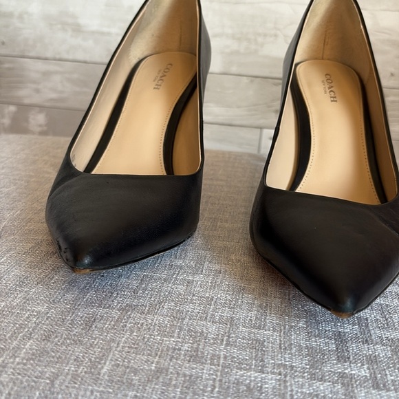 COACH Classic Black Leather Heels - Picture 3 of 12